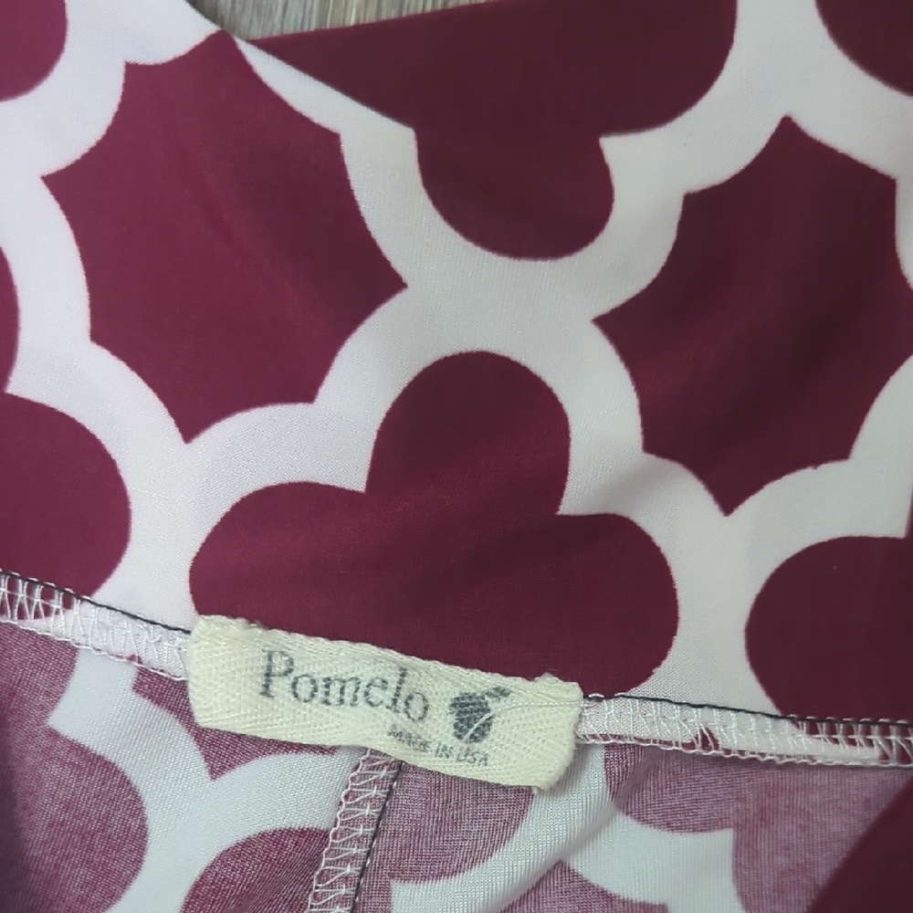 Soft Feel Elastic Stylish Burgundy and White Patterned Pants - Picture 4 of 6